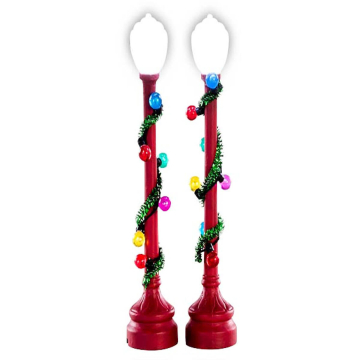 Lemax - Red Globe Street Lamp - Set van 2
