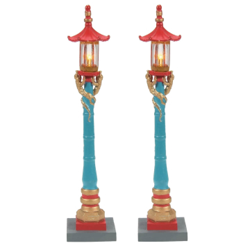 Department 56 - Chinatown Post Lamps - Set van 2