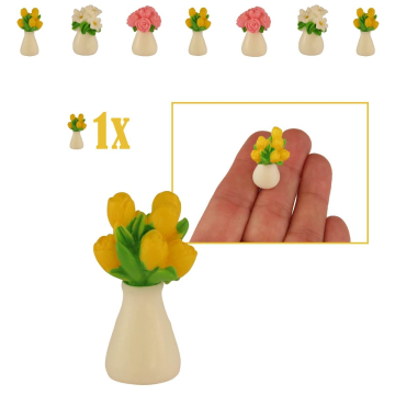 Gele Miniatuur Tulpen in Bloemenvaas