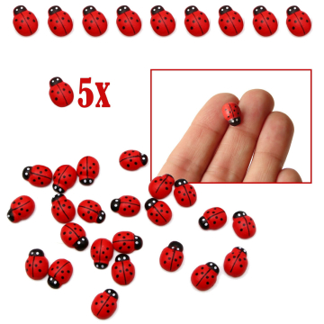 Houten Lieveheersbeestjes - 5 Stuks