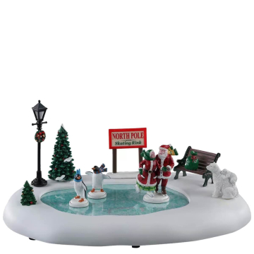 Lemax - North Pole Skating Rink - Santa's Wonderland - Met Beweging