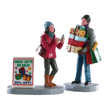 Lemax - Shopping Teamwork -Set van 2