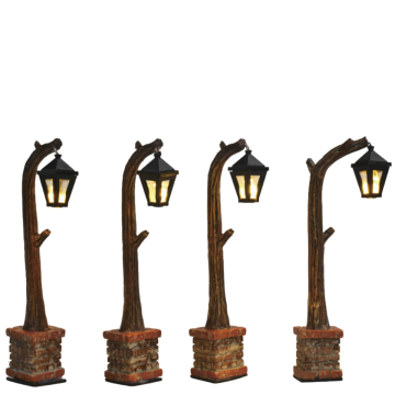 Luville - Street Lantern Wooden - Set van 4