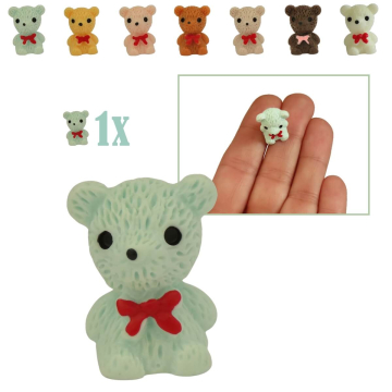 Mini Teddybeer - Blauw - 2 cm