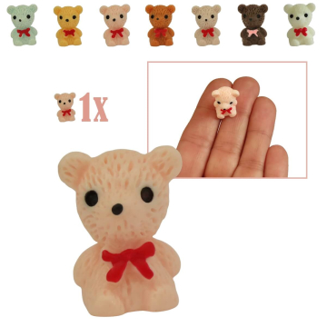 Mini Teddybeer - Roze - 2 cm