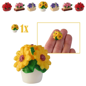 Miniatuur Bloempot met Zonnebloemen