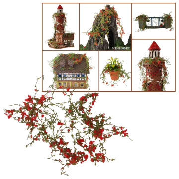 Miniatuur Klimop met Rode Bloemen