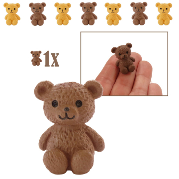 Miniatuur Knuffelbeer - Donkerbruin - 2.6 cm