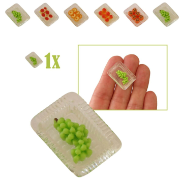 Miniatuur Schaaltje met Druiven - Set van 2