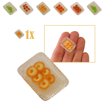 Miniatuur Schaaltje met Koeken - Set van 2