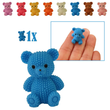 Miniatuur Teddybeer - Blauw - 2.6 cm
