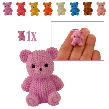 Miniatuur Teddybeer - Lila - 2.6 cm