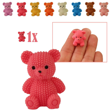 Miniatuur Teddybeer - Roze - 2.6 cm