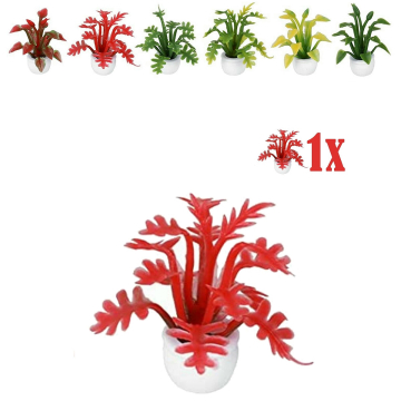 Miniatuurplantje Geveerd Blad Rood Groen - 2.8 cm
