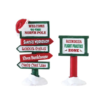 Lemax - North Pole Signs - Set van 2 