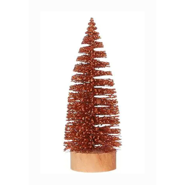 Oranje Glitter Kerstboompje 15 cm - House of Seasons