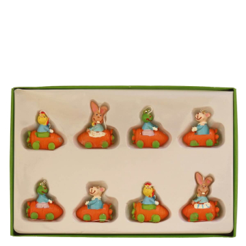 Paashangers Wortelautootjes - Set van 8