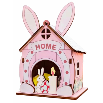 Paashuisje - Pink Bunny Lodge - 3D Puzzel