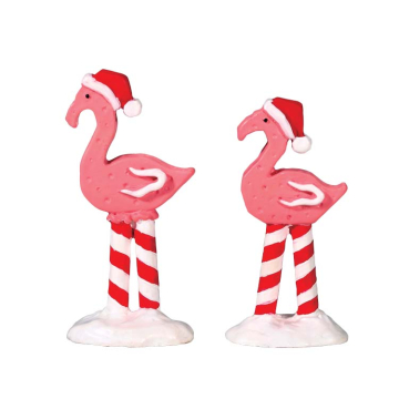 Lemax - Pink Flamingos - Set van 2