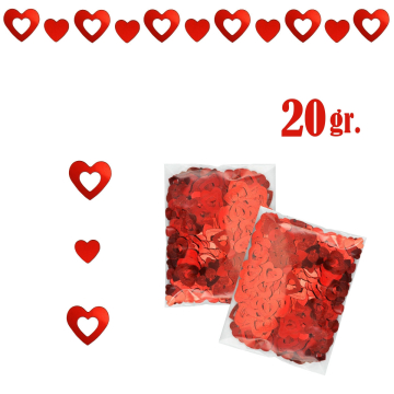 Rode Hartjes Confetti - 20 Gram