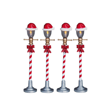 Lemax - Santa Hat Street Lamp - Set van 4