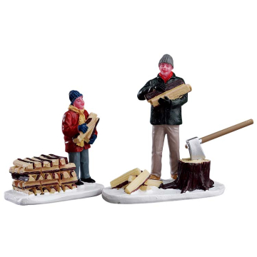 Lemax - Stacking Firewood - Set van 2 