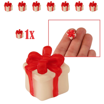 Vierkant Miniatuur Cadeautje Wit