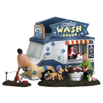 Lemax - Wally's Pet Wash Wagon - Set van 3