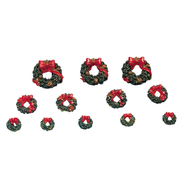 Lemax - Wreaths With Red Bow -Set van 12