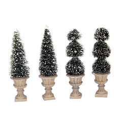 Lemax - Cone-Shaped and Sculpted Topiaries set of 4