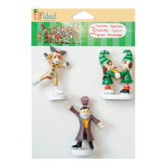 Elfidea - Rudy, Krampy, Elves & Lucy - Magnetische Schaatsers - Set van 3