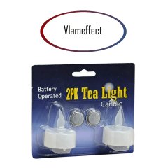 LED Theelichtjes - Vlameffect - 2 Stuks