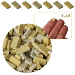 Miniatuur Bakstenen Beige Mix - 500 / 1000 Stuks - 1:32