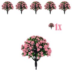 Miniatuur Bloesemstruik met Roze Bloemen - 5cm