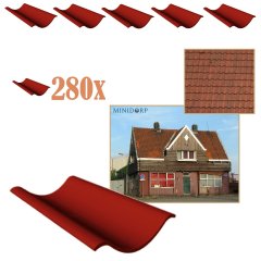 Miniatuur Dakpannen Set Rood - 1:32