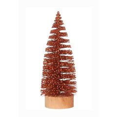 Oranje Glitter Kerstboompje 15 cm - House of Seasons