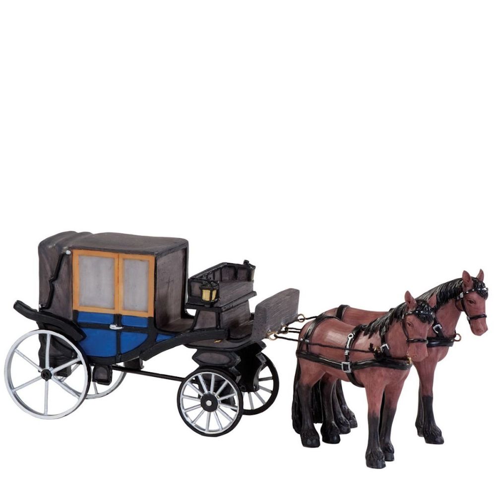 Dickensville - Rijtuig met Paard - - Polyresin -