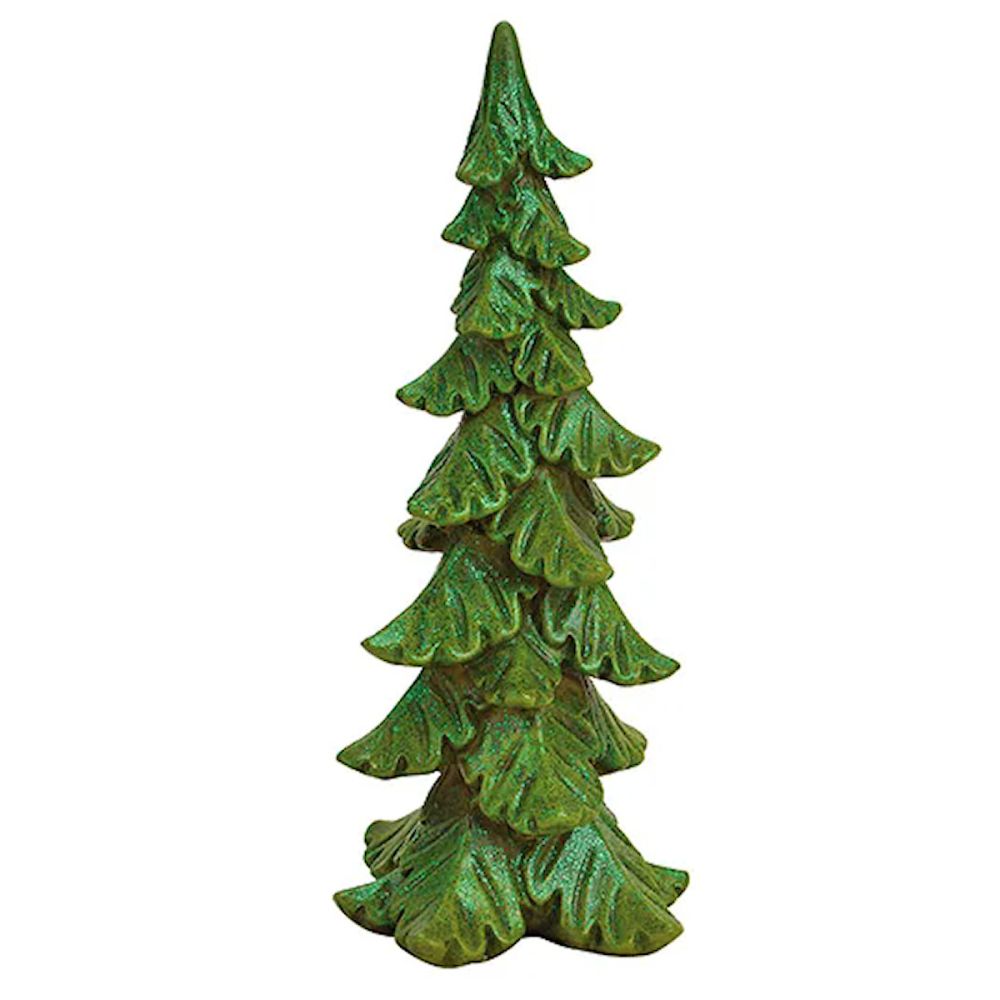 Groene Dennenboom Glitters 24cm - Polystone - Wurm - - Polystone - 4007698346409