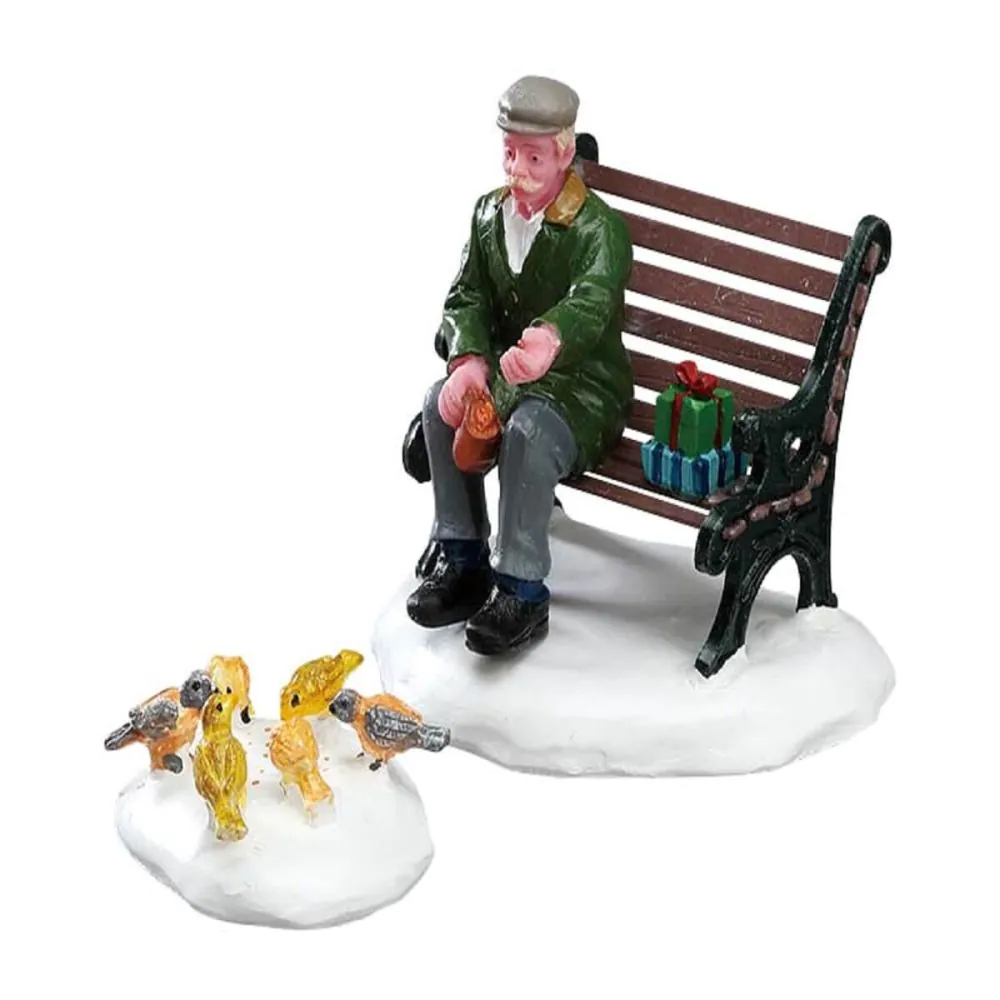 Lemax - Feeding Pigeons - Set van 2 - Nu Voorverkoop - - Polyresin - 0728162429056