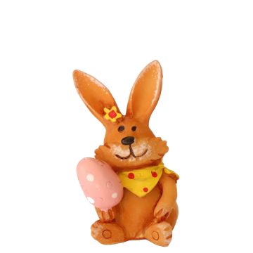 Bruin Miniatuur Paashaasje met Geel Sjaaltje