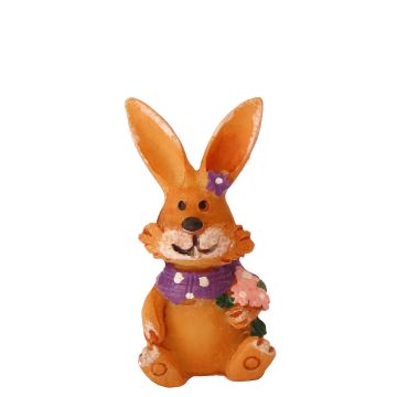 Bruin Miniatuur Paashaasje met Paars Sjaaltje