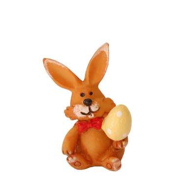 Bruin Miniatuur Paashaasje met Rode Strik