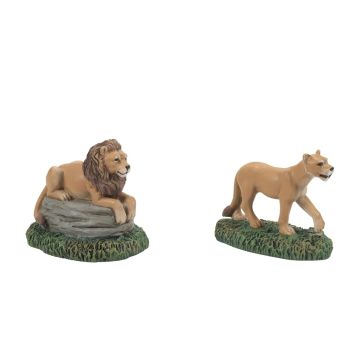 Department 56 - Zoological Gardens Lions - Set van 2
