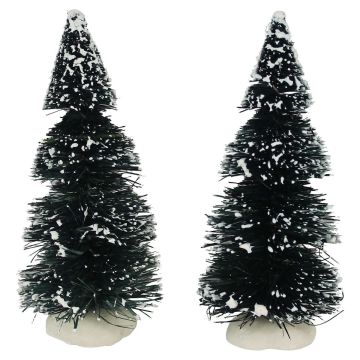 Dickensville - Winterse Kerstboom 10cm - Set van 2