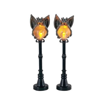 Spooky Town - Gargoyle Lamp Post - Set van 2 - Nu Voorverkoop