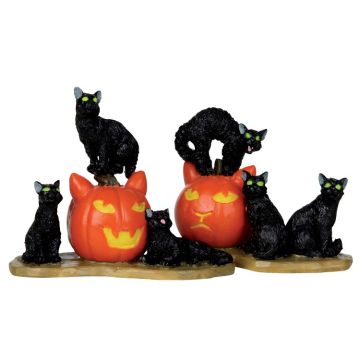 Spooky Town - Halloween Cats set of 2