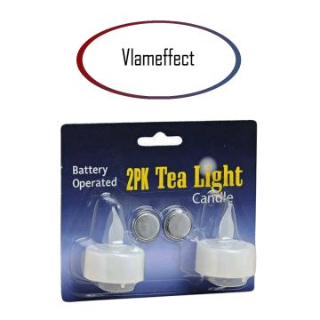 LED Theelichtjes - Vlameffect - 2 Stuks