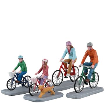 Lemax - Family Bike Ride - Set van 4 