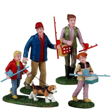 Lemax - Family Fishing Day - Set van 4