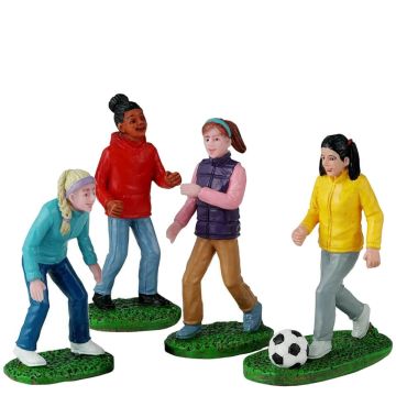 Lemax - Girls Soccer Game - Set van 4 